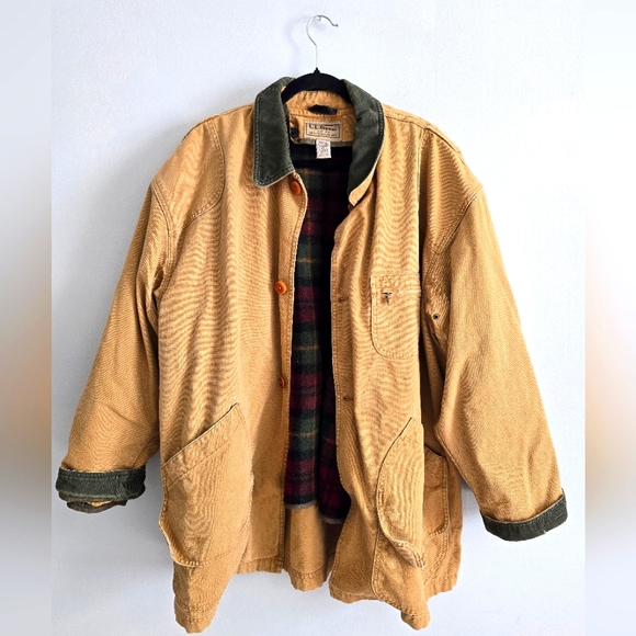 L.L. BEAN Vintage Mens Barn Jacket Field Chore Coat Blanket Lined XL - Picture 1 of 9